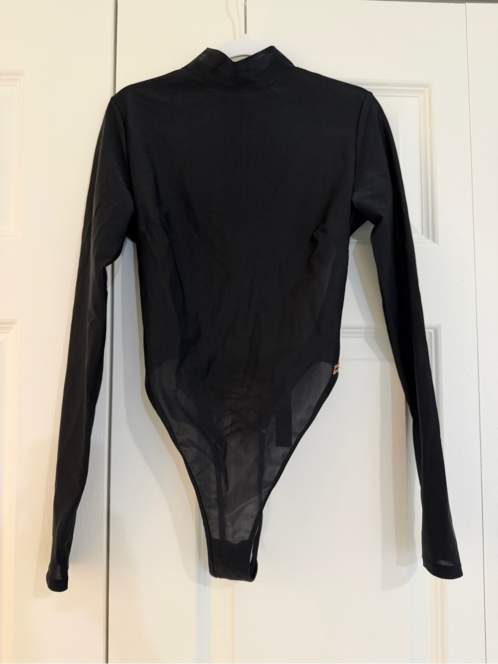 Savage X Fenty “Not Sorry” Black Long-Sleeve High Neck Cutout Bodysuit - Picture 5 of 7